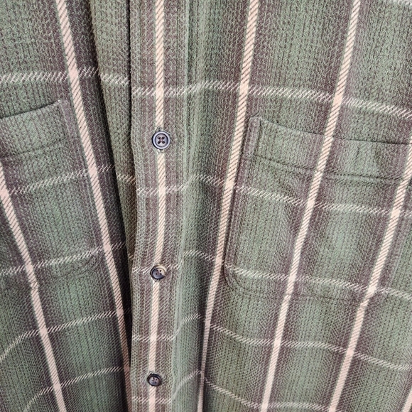 St John's Bay Vintage Green/Tan /Brown Plaid Shirt Men's XL Tall - Picture 4 of 12